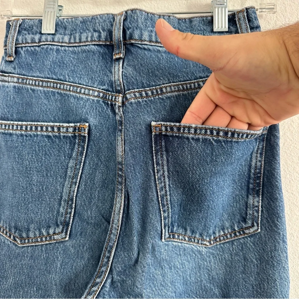 Zara Wide Leg Blue Denim Jeans Size: 2